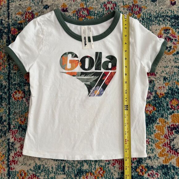 Anthropologie x Gola Women's Cropped T-shirt‎ Tropical Floral Boho Size XS - Picture 5 of 6